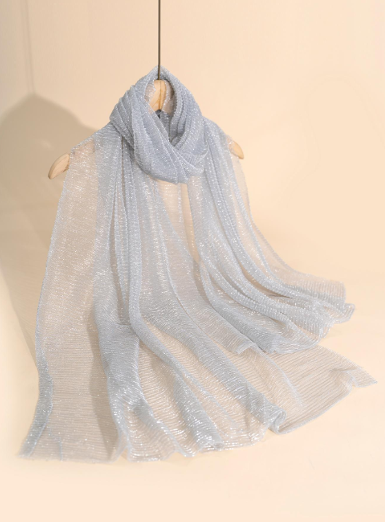 Grey - Shimmer Fusion , light weight Scarf