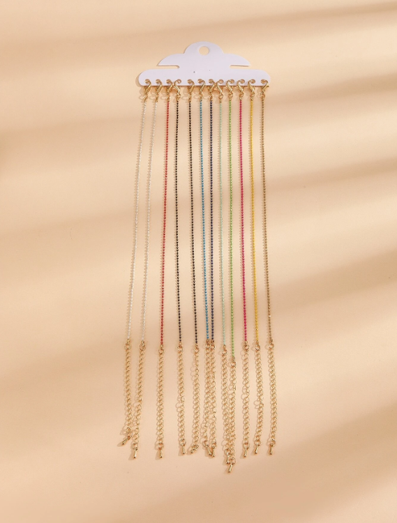 Stainless Steel Anklets- Set of 12 pieces