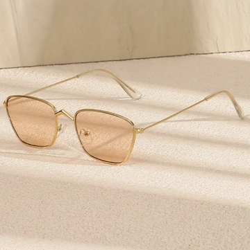 Sexy Trendy  Metallic Beige Peach Sunglasses for Women